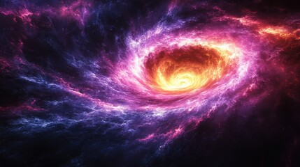 Obraz premium Abstract Nebula Vortex Cosmic Artwork with Vibrant Pink and Orange Tones Galaxy Universe Scenery
