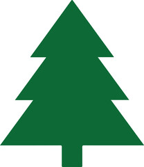 Green Christmas tree silhouette simple design for holiday season.