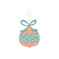 Christmas tree decorations in the form of balls. Vector illustration on a transparent background.