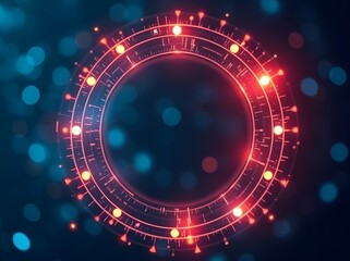 Abstract glowing circular rings symbolizing network safety