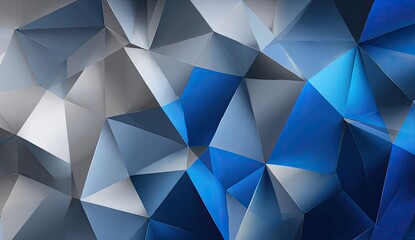 Obraz premium Abstract geometric pattern of interlocking triangles in shades of blue and gray