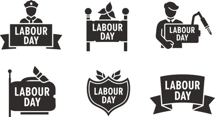 Celebrate Labour Day with diverse professional icons and symbols
