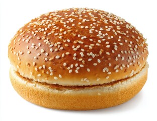 Single round sesame seed bun