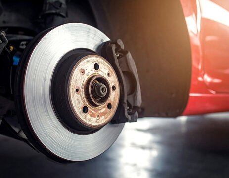 Close-up car brake rotor