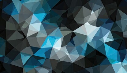 Obraz premium Abstract geometric pattern of triangles in dark blues and grays