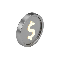 Obraz premium 3D finance dollar coin icon PNG, isolated on transparent background