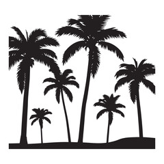  Collection of Palm Tree Silhouettes in Various Shapes.