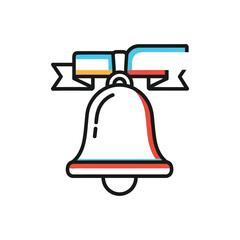 Bell with Ribbon Icon Illustration notification announcement symbol design graphic vector clipart element alert signal notice reminder