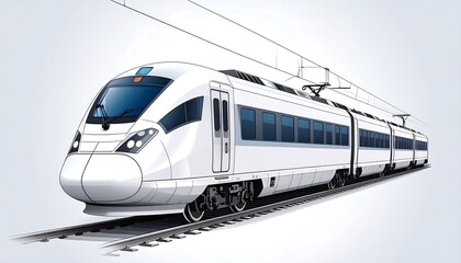 White high-speed train on tracks