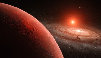 Martian Planet in Cosmic Galaxy
