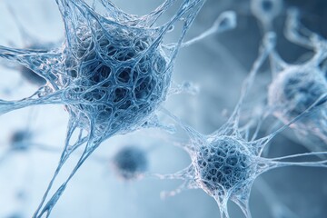 Detailed view of interconnected nerve cells
