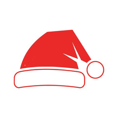 Red Santa Hat Icon, Christmas Festive Season Symbol holiday vector illustration design winter claus xmas