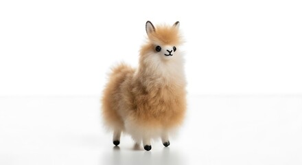 Obraz premium Adorable Fluffy Alpaca Plush Toy.