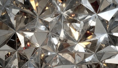 Abstract geometric pattern of reflective facets