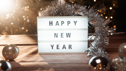 Happy New Year sign board