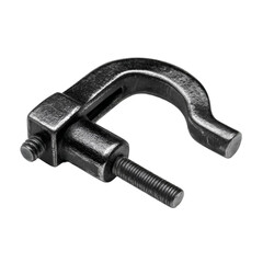 Industrial tool usage c-clamp in workshop metalwork close-up practical application