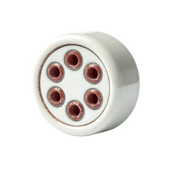Innovative ceramic component for electrical applications studio setting product photography minimalist style