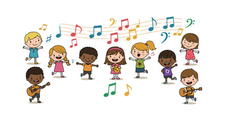 kids playing with music