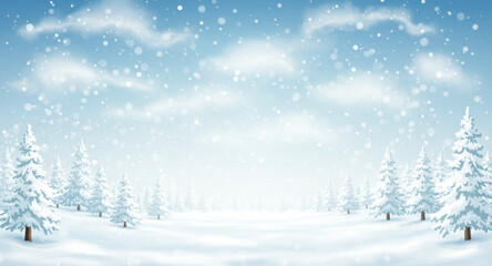 Naklejka premium winter forest background