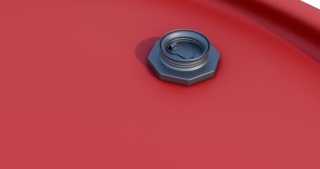 Top view of a metal barrel with closed lid representing oil drums and chemical storage containers used in energy, manufacturing, and supply chain industries