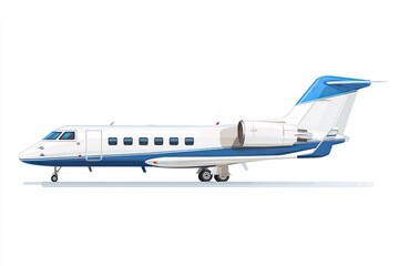 Side view of a private jet