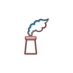 Smokestack Icon: Industrial Pollution or Energy Production Symbol industry environment power plant factory manufacturing emission