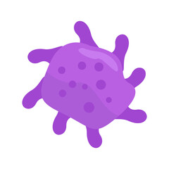 Vibrant abstract purple blob with smooth curves and shapes on a white background