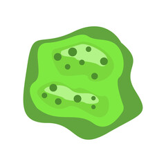 Abstract representation of green organic shapes symbolizing nature and growth in a minimalist style