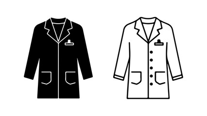 Two Lab Coats One Black One White Icon Style.