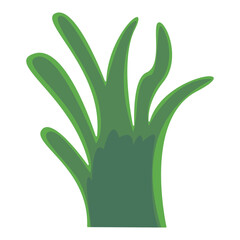 Vibrant green plant leaves reaching upward against a clean white background, symbolizing growth