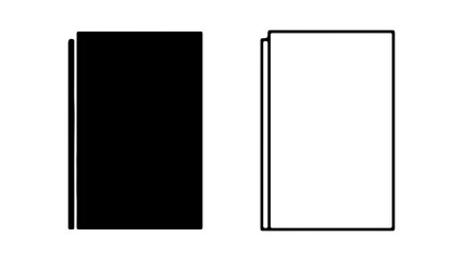 Two Rectangular Shapes One Solid Black One White Outline.