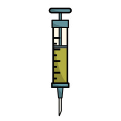 Syringe with a transparent barrel and measurement markings, set against a simple background