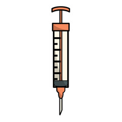 Illustration of a large syringe with measurement markings against a simple background