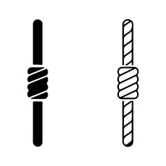 Two Rope Knots Illustration Black and White Design Element Rope Art Knotted Cord.