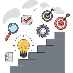 Steps to Success Reaching Goals and Achieving Targets with Innovation.