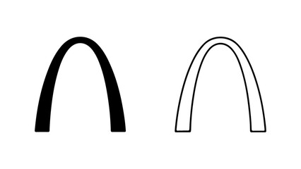 Two simple line drawings of a gateway arch.