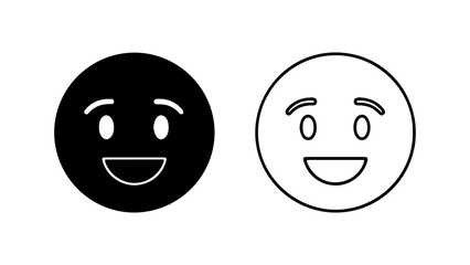 Fototapeta premium Two Smiling Faces Black and White Outline.