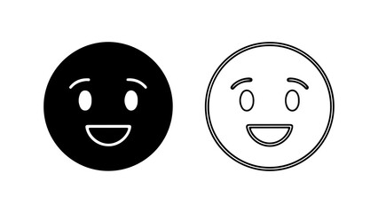 Two Smiling Emojis Black and White.