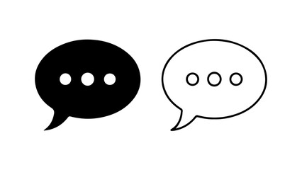 Two Speech Bubbles Black and White.