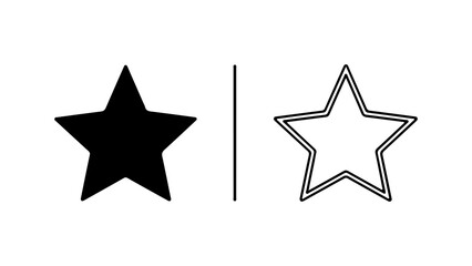 Two Stars One Solid Black One Outline.