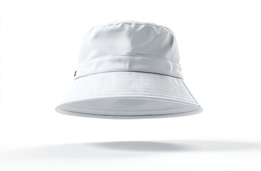 Fototapeta premium White bucket hat mockup against white background