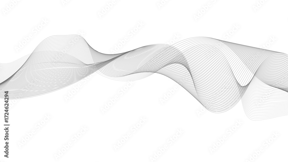 Poster abstract wave element for design. digital frequency track equalizer. stylized line art background. v
