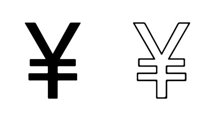 Two variations of the Japanese Yen symbol.