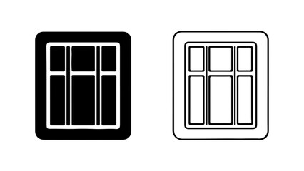 Window icon set in solid glyph and outline styles.