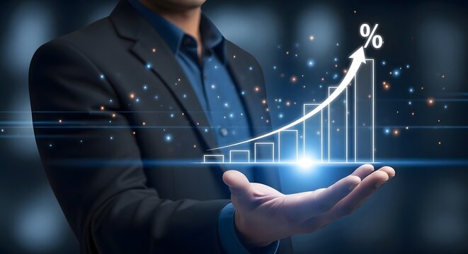 Business growth strategy financial success investment return profit increase market analysis data trend