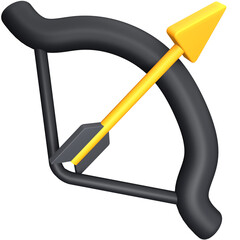 Bow and Arrow Modern 3D Illustration