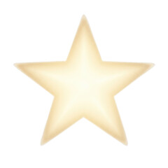 Obraz premium Creamy yellow star isolated on transparent background