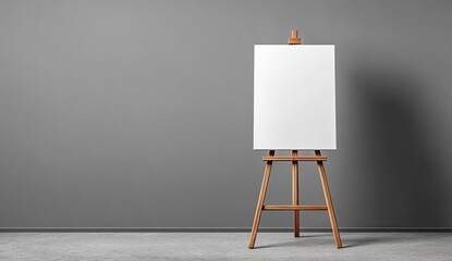 Empty easel against a gray wall