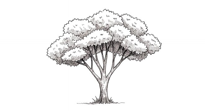 Detailed drawing of a tree