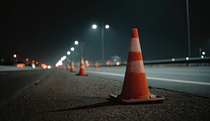 Nighttime highway barricade